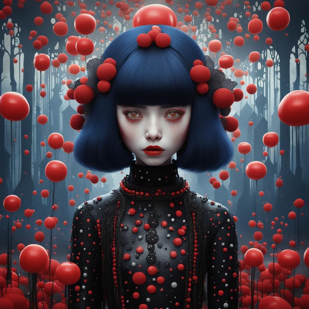 Goth Girl in Detailed Matte Painting Style