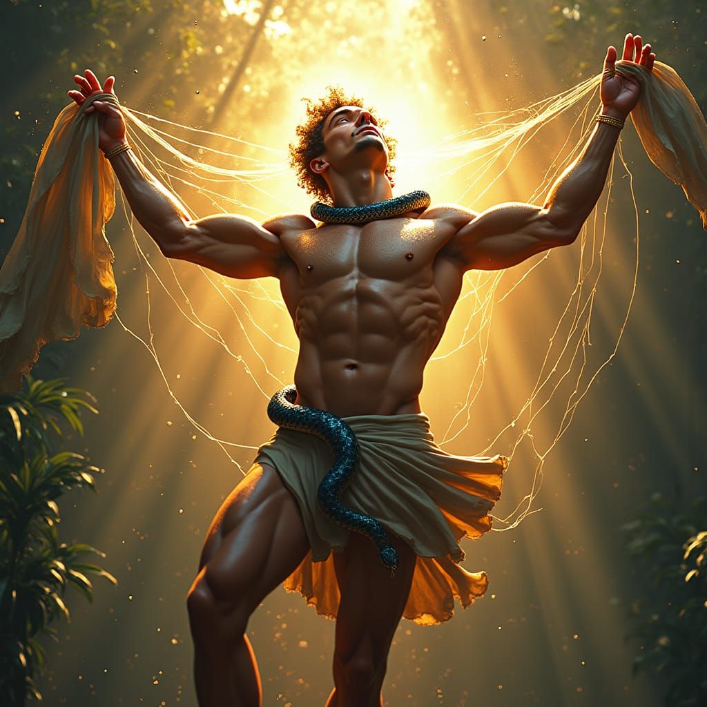 Greek God Ensnared: Hyper-Realistic Digital Art