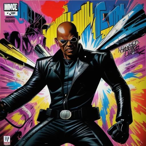 Nick Fury Avengers Leader Comic Book Illustration