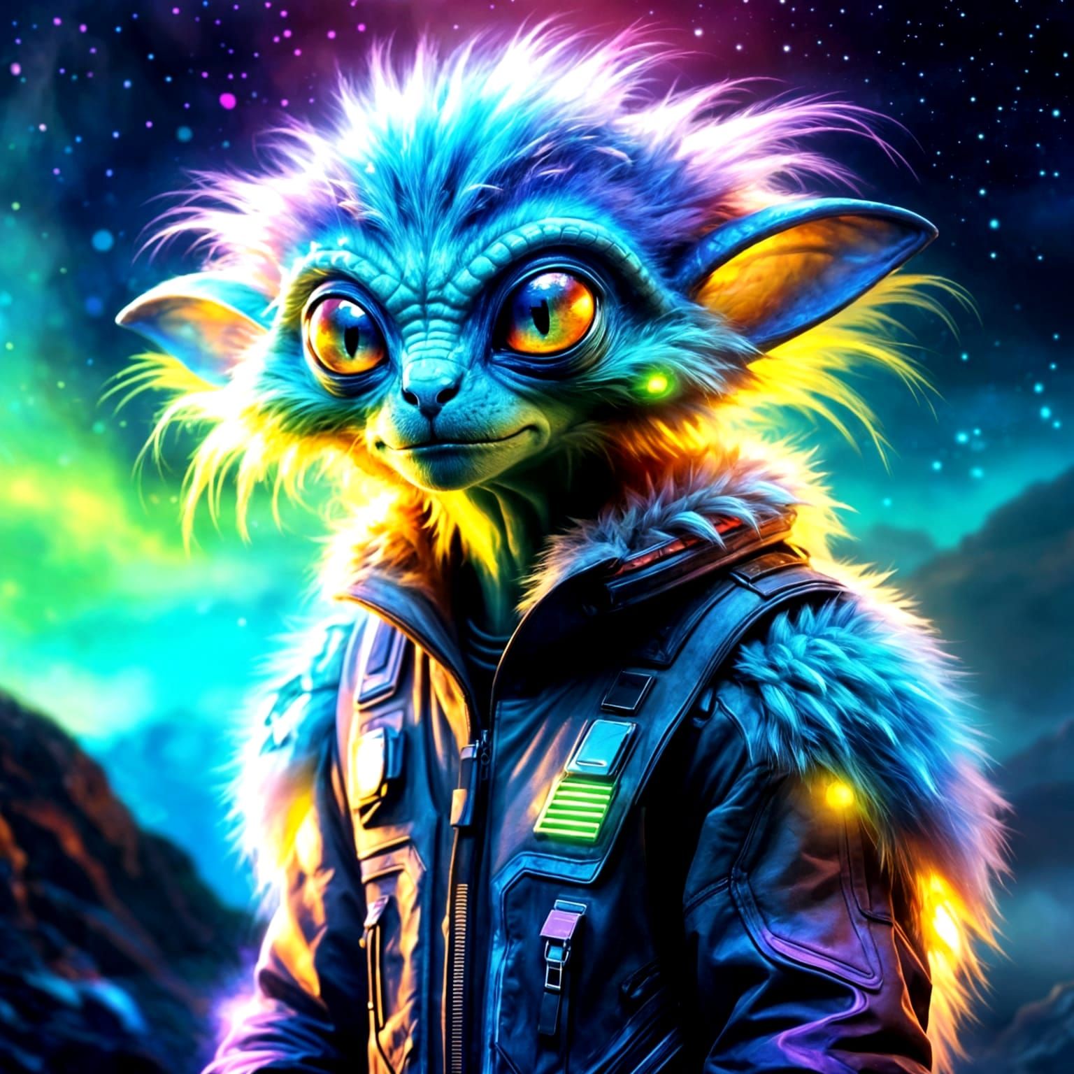Photorealistic Furry Alien in Natural Setting