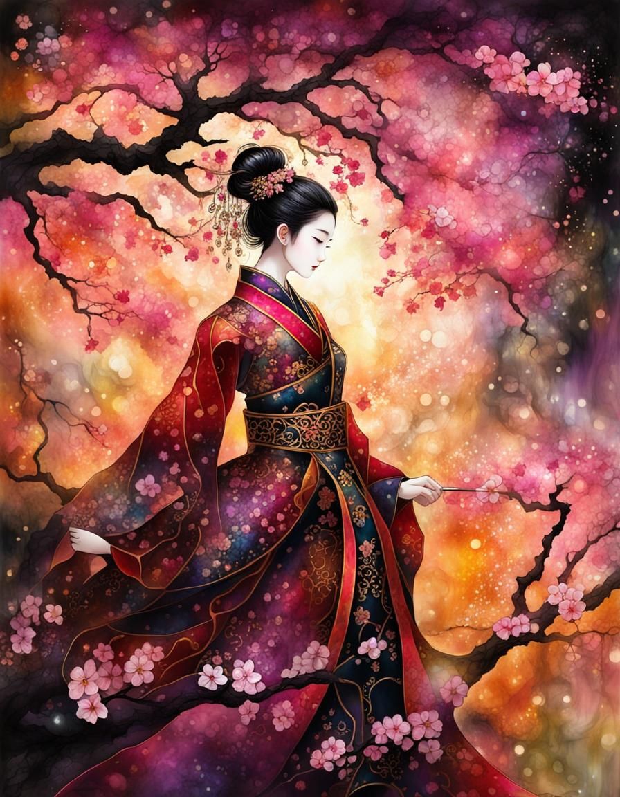 Enchanted Sakura Blossoms in Deep Saturation