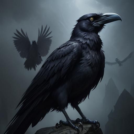 Wereraven's Warning: Epic Cinematic Digital Painting