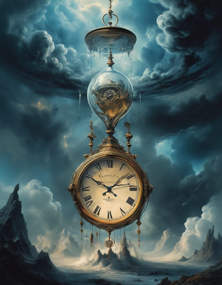 Surreal Pendulum Clock in Ethereal Light