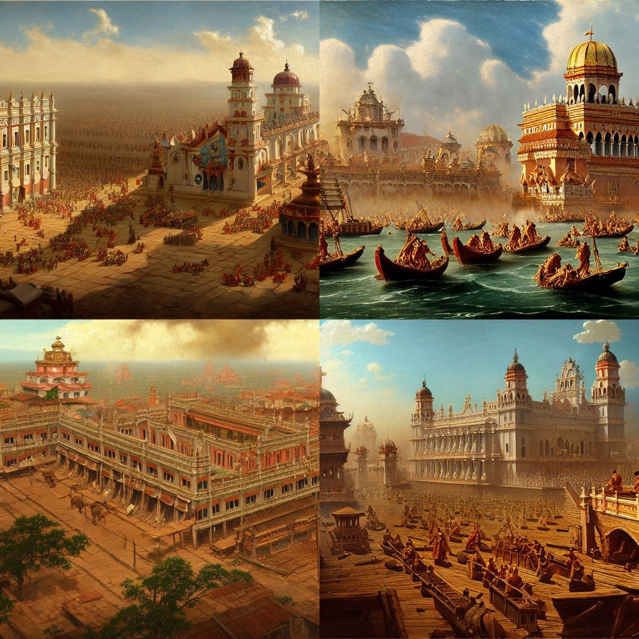 Portuguese Attack on Malacca: Detailed Matte Painting