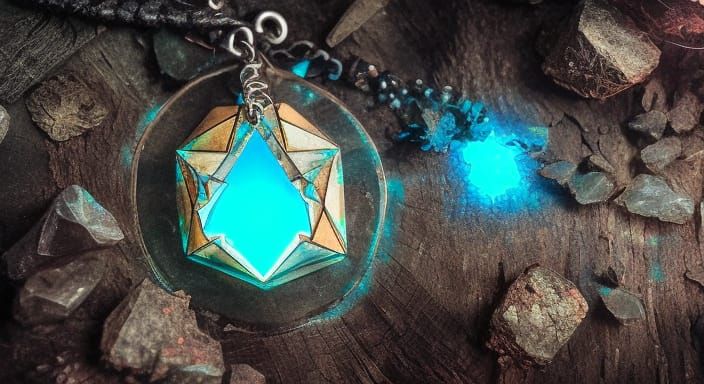 Mystical Crystal Amulet Still Life