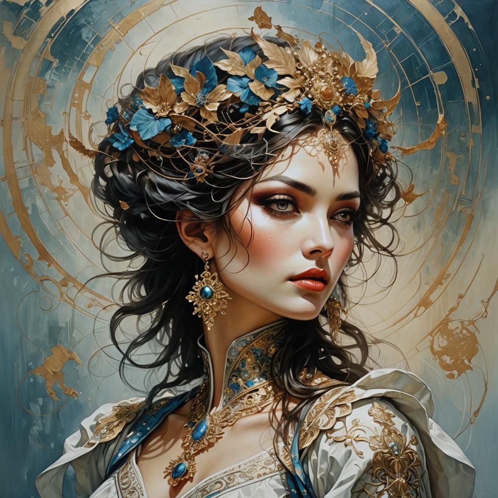 Elegant Woman in Oil Painting Style