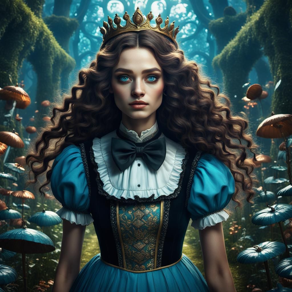 Alice in Wonderland Portrait in Detailed Matte Painting