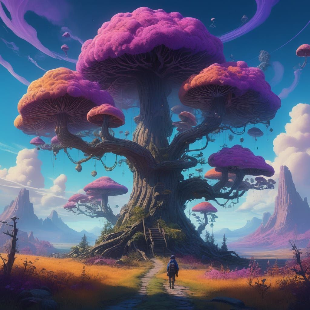 Surreal Landscape in Atmospheric Sci-Fi Style