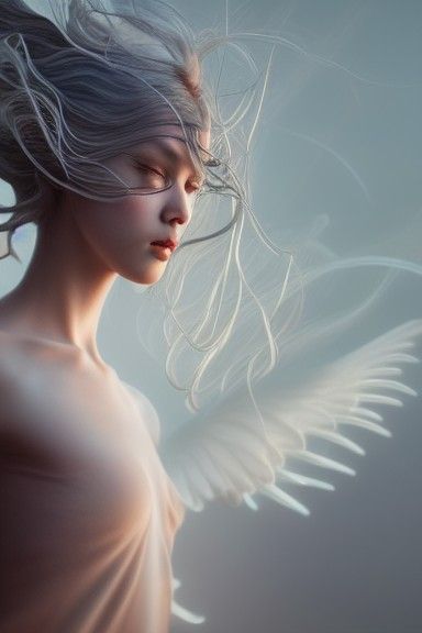 Ethereal Female Air Elemental in Photorealistic Style