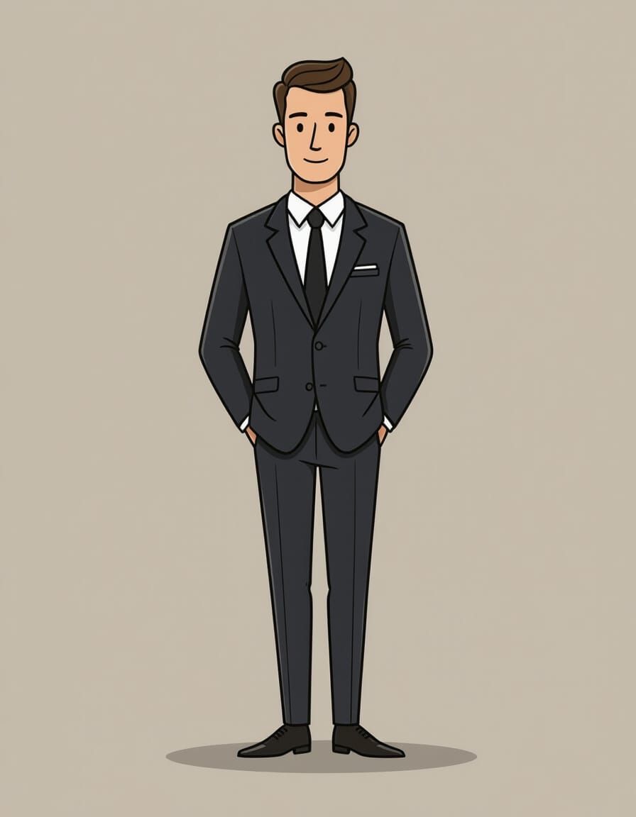 Minimalist Faceless Businessman in Vector Style