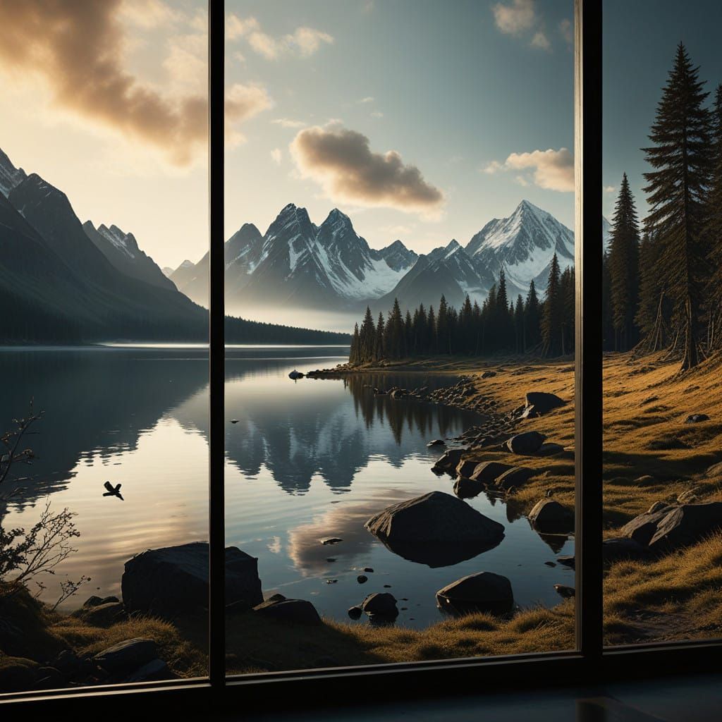 Epic Skyscraper Window Panorama in Cinematic Style