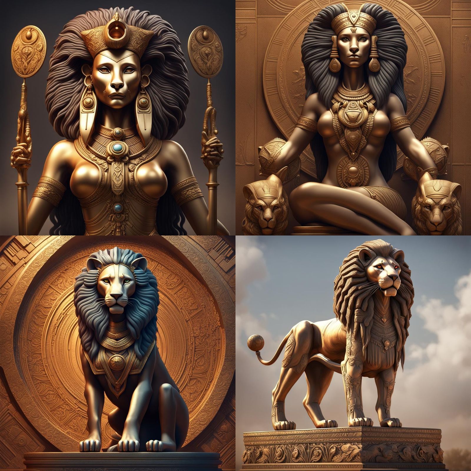 Hyperdetailed Lion Goddess Sekhmet on Artstation