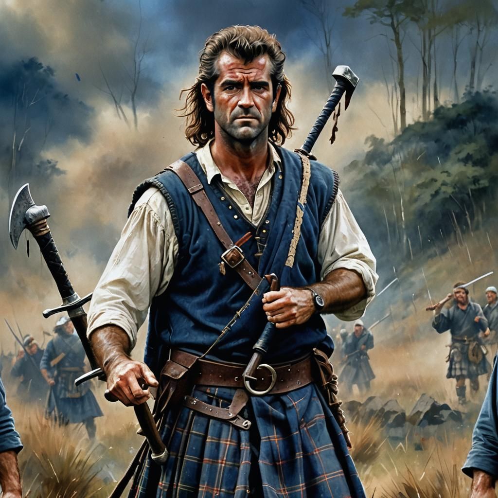 Young Man with Painted Face Holding Ax