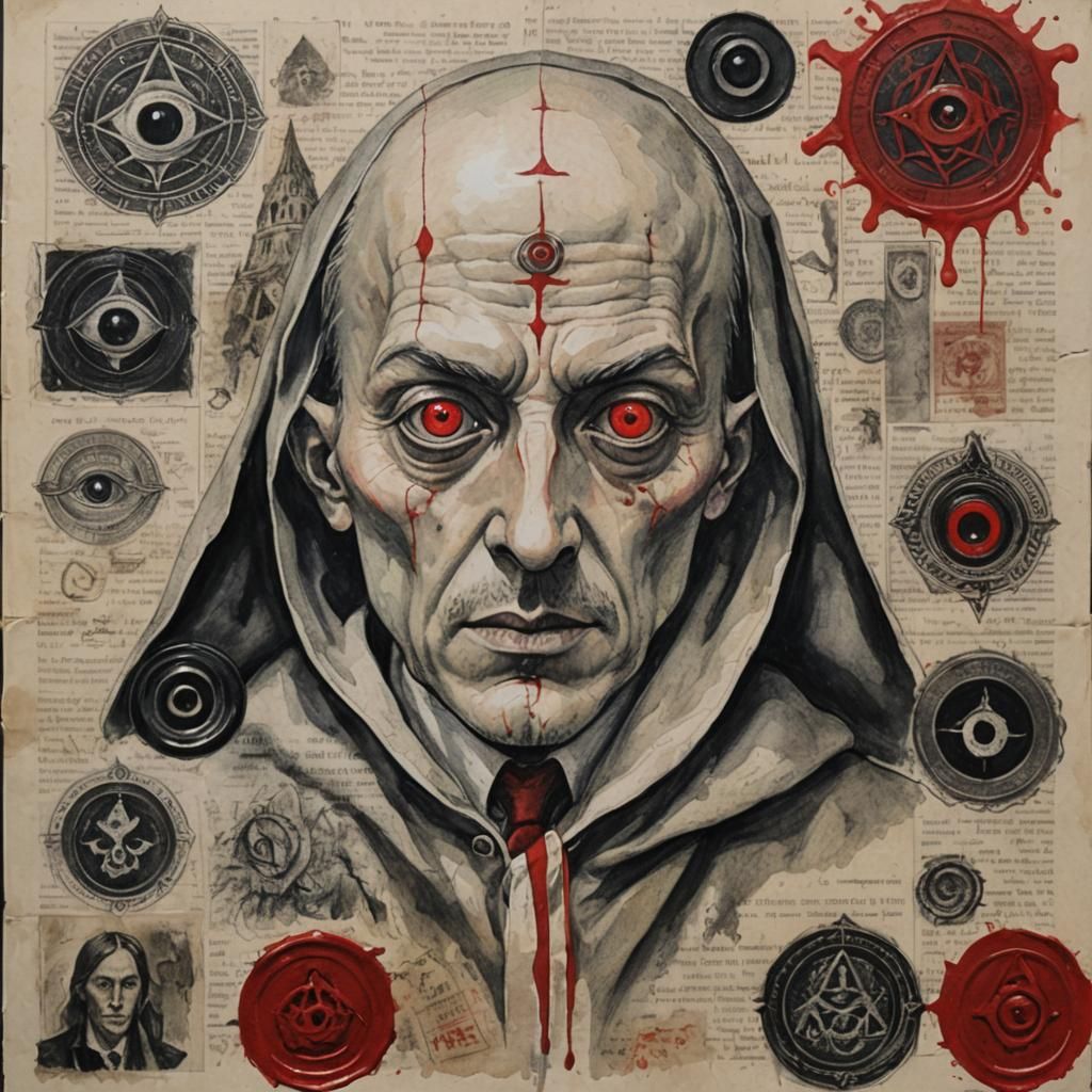 Lovecraftian Cultist with Intense Staring Eyes