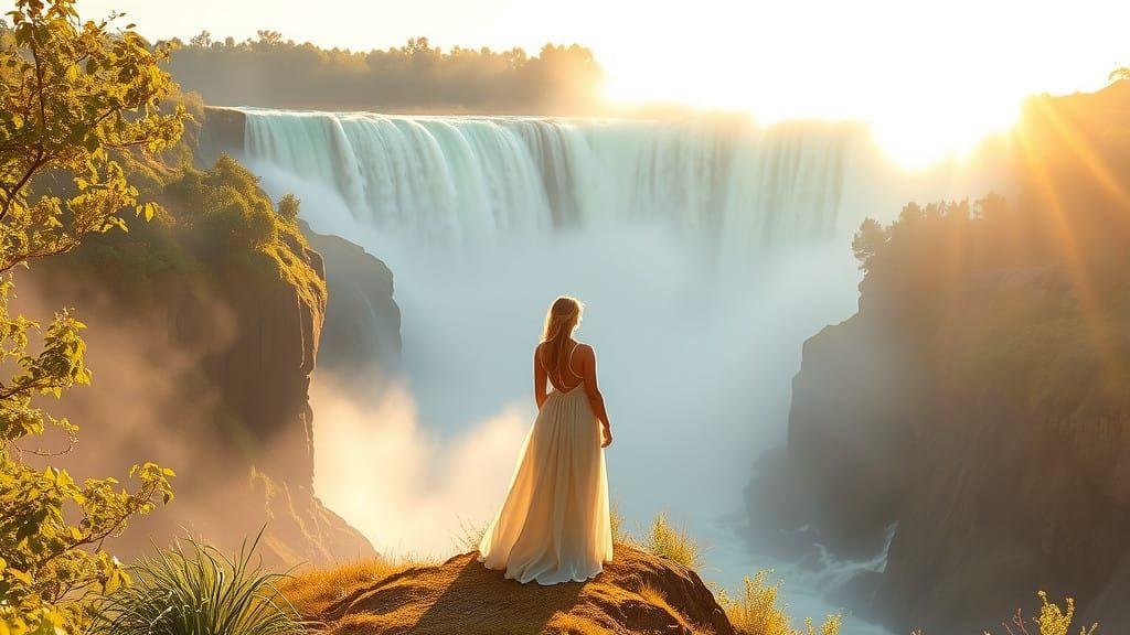 Ethereal Niagara Falls Watercolor