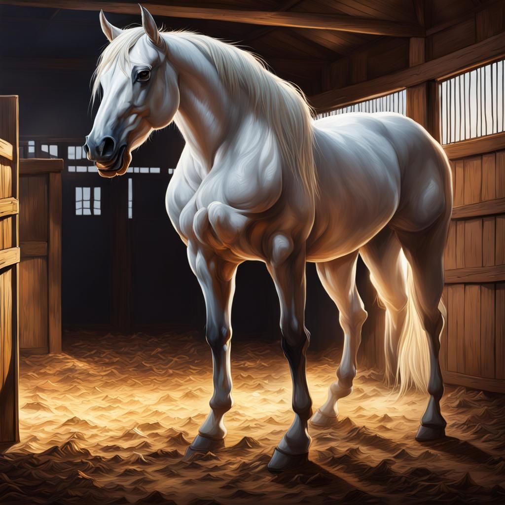 Hyperrealistic Pegasus in Stable Stall Concept Art