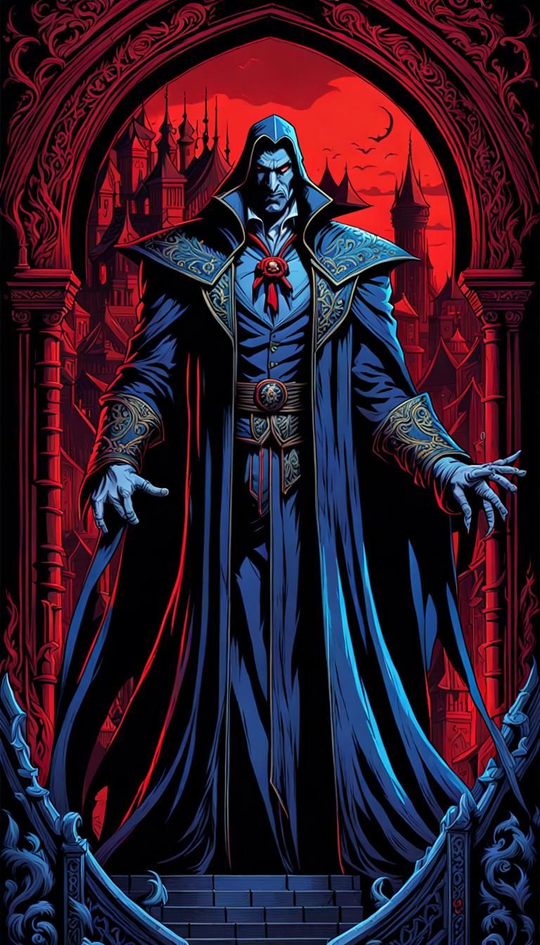 Dracula Tepesh of Wallachia Horror Drawing in 3D