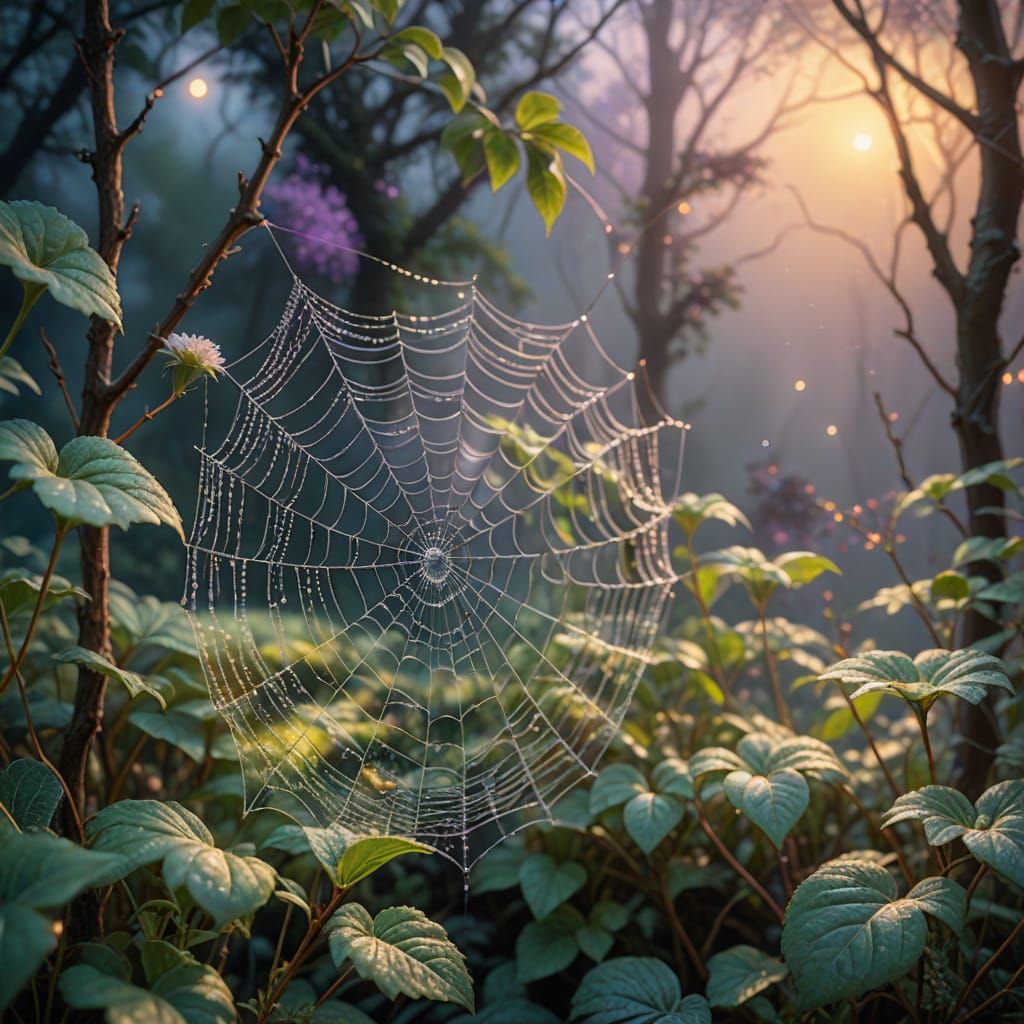 Whimsical Spider in Enchanted Web