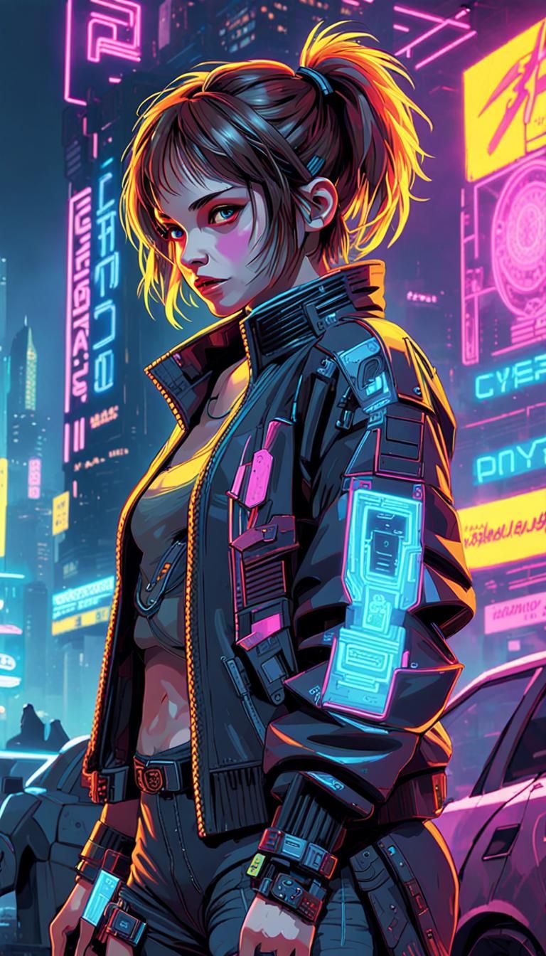 Art3mis in Neon Cyberpunk 2099 World