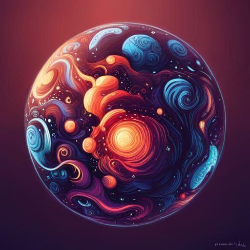 Outer Space in Glass Sphere: Surreal Concept Art