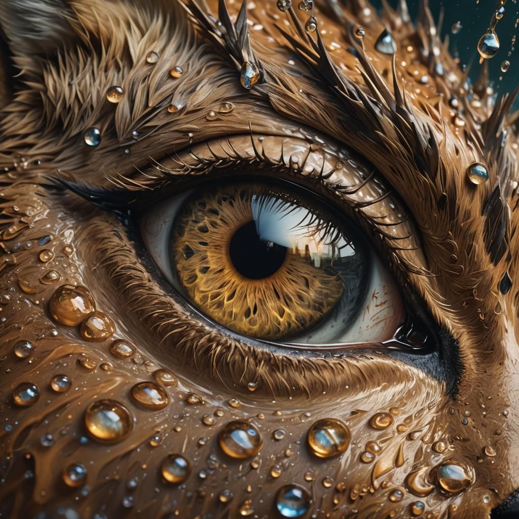 Bobcat Eye Close-Up: Fantasy Matte Painting