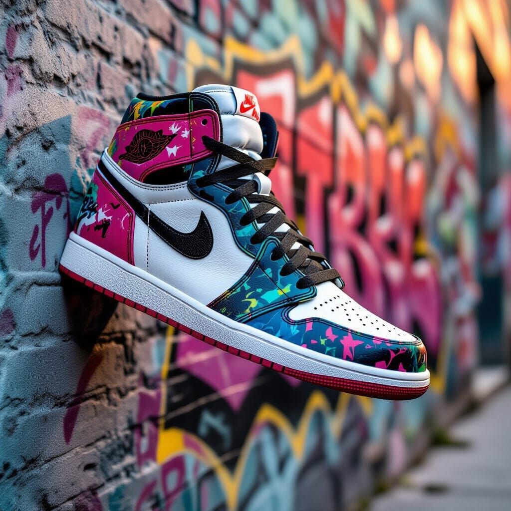 Graffiti Jordan Shoe Detailed Matte Painting