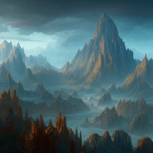 Detailed Hindu Matte Painting in Deep Color