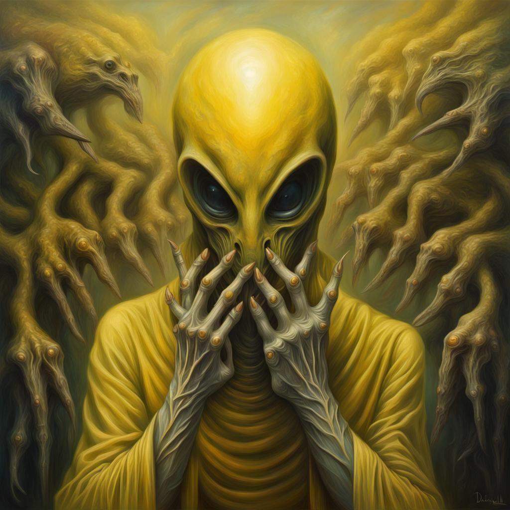 Eldritch Alien Claws in Twilight Mist