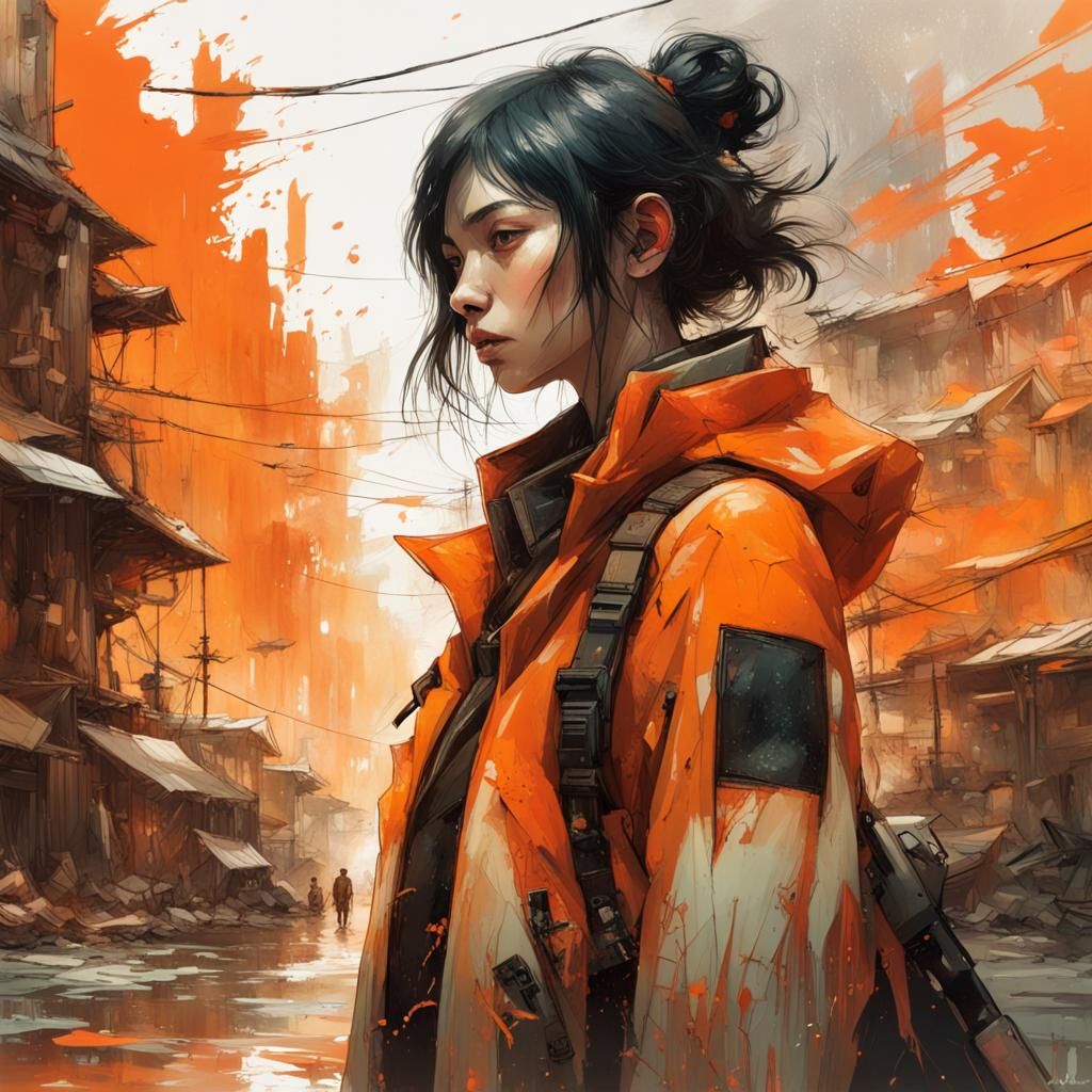 Orange Splash: Hyperdetailed Digital Art