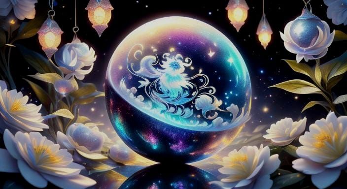 Vibrant Illuminated Ying Yang Symbol