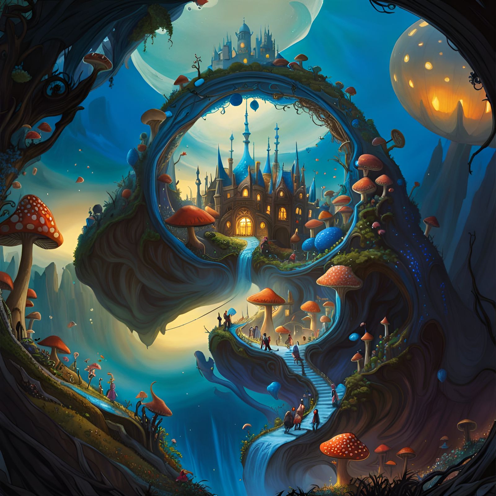 Magic Shroom City Inside Nature Portal Vortex