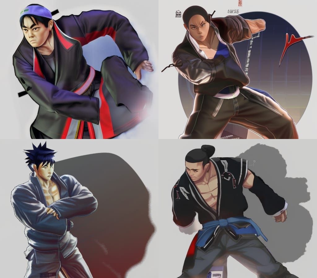 Martial Artist as Anime Character in Comic Book Style