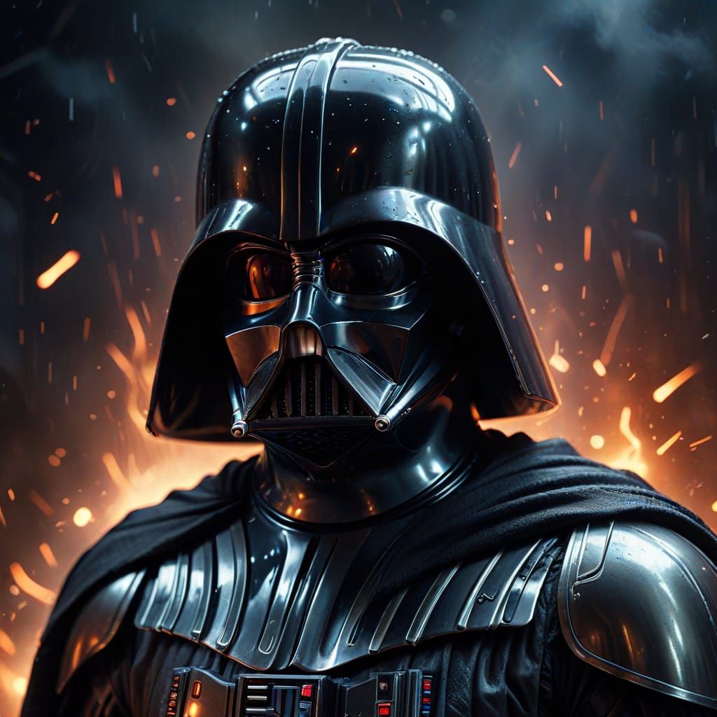 Darth Vader Portrait in Cinematic Digital Art Style