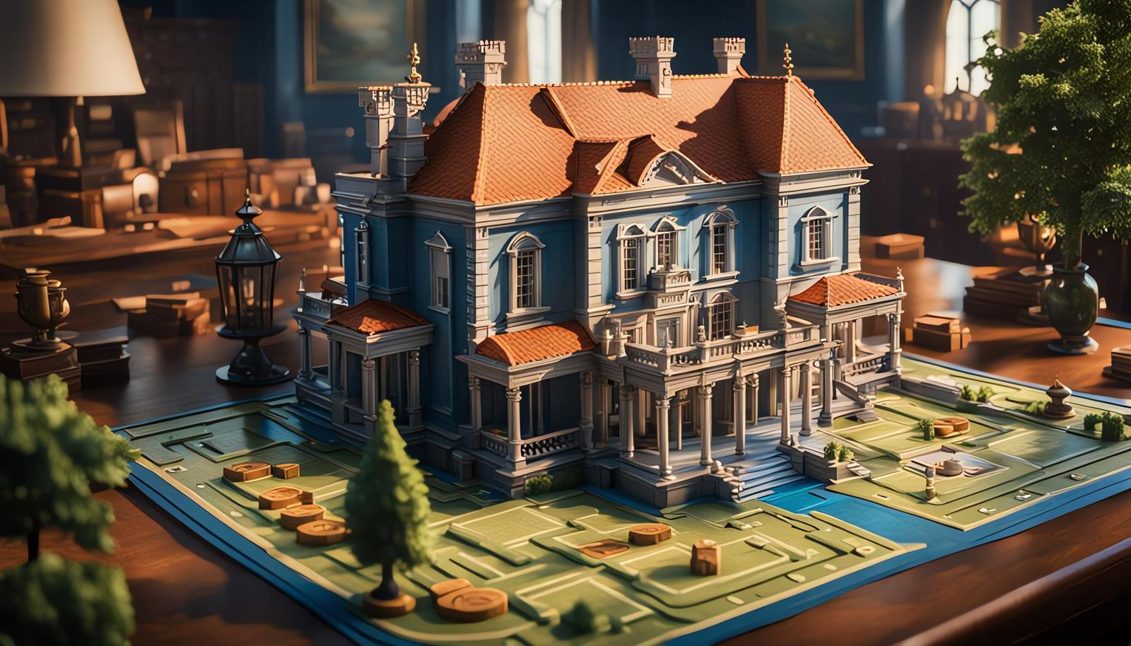 Clue Mansion Pop-Up Book: 3D Render Masterpiece