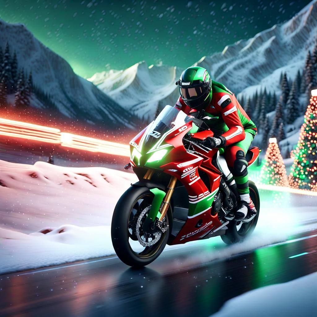 Vibrant Winter Supercycle in Cinematic Style