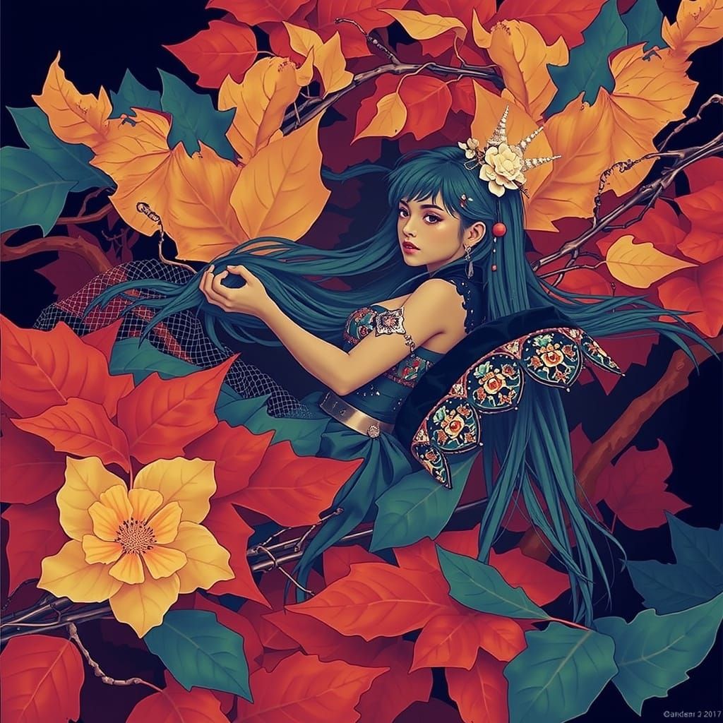 Mystical Foggy Forest with Diverse Figures