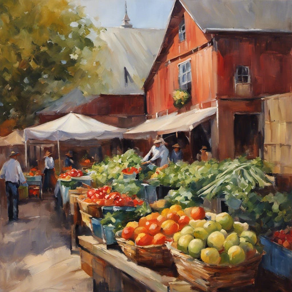 Impressionistic Farmer's Market Scene