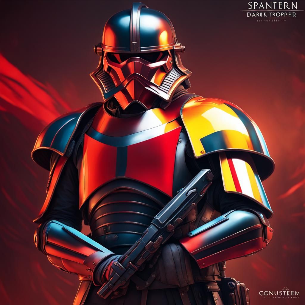 Retrofuturistic Spanish Empire Dark Trooper Portrait