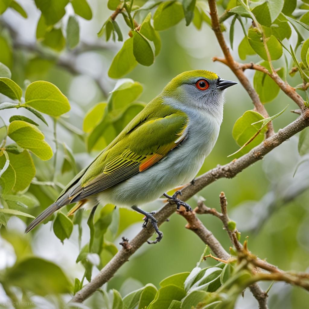 Striking Silvereyes Bird Portrait with Watchful Eyes