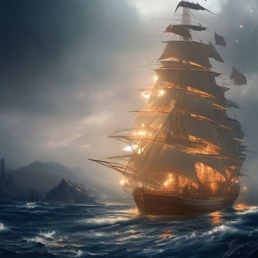 Cinematic Spaceship's Dramatic Departure: Digital Matte Pain...