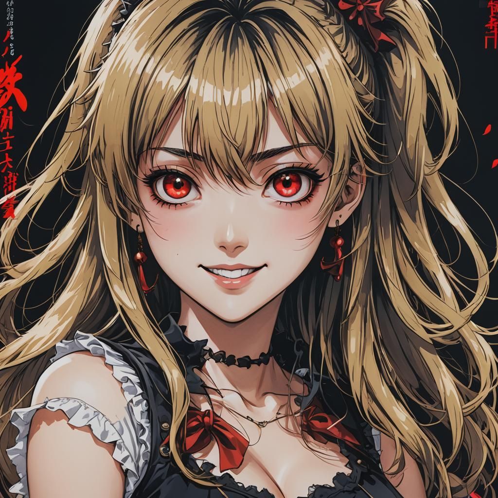Misa Amane Manga Icon in Cel-Shaded Anime Style