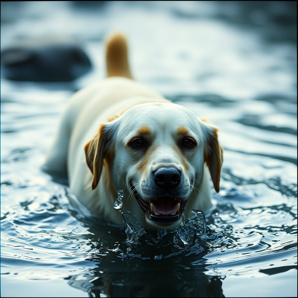 Ethereal Water Canine in Cinematic Film