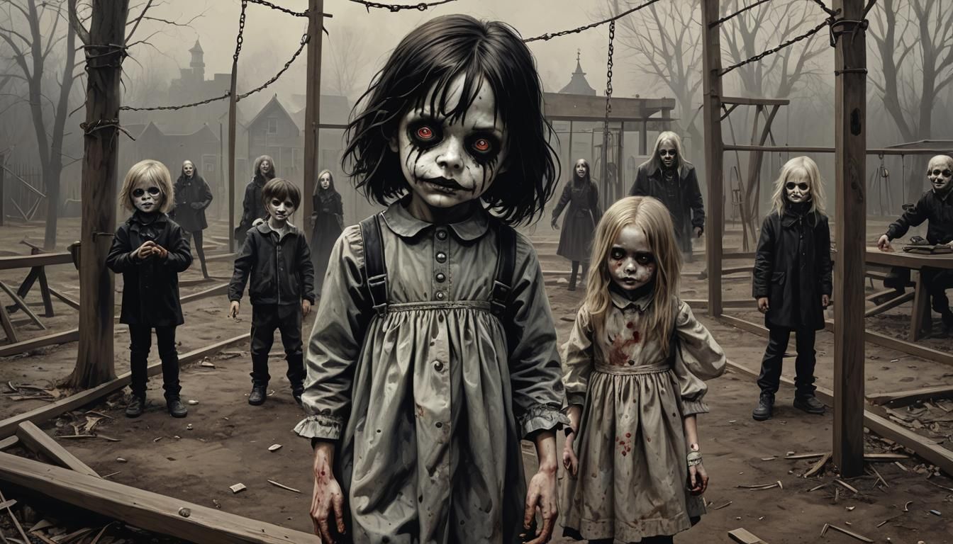 Gothic Horror: Black Eyed Children in Playground