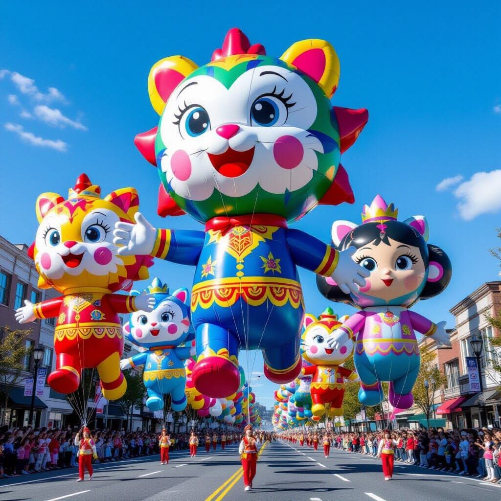 Vivid Balloon Day Parade Captures Whimsical Creatures