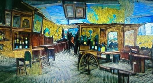 Victorian Bar in Impasto Impressionism Style