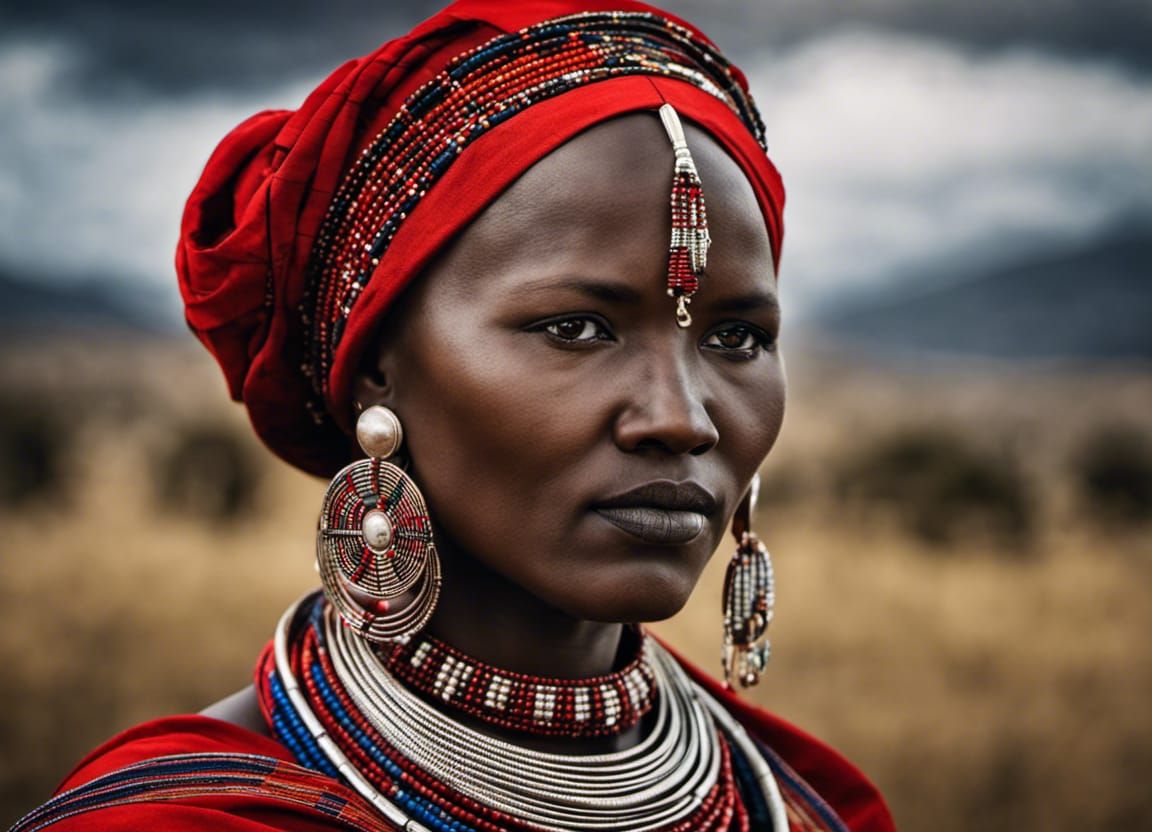 Stunning Maasai Woman in Traditional Dress