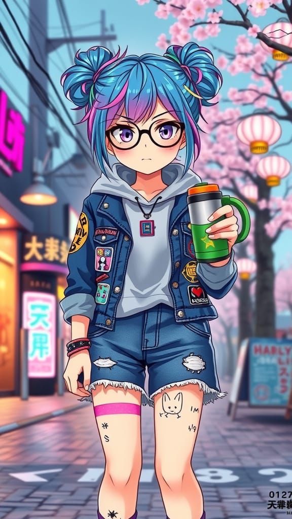 Cyberpunk Teen Rebel Challenges the Norm