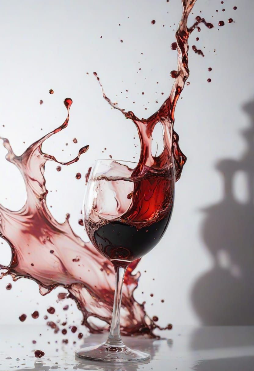 Vibrant Wine Explosion in High-Speed Photography