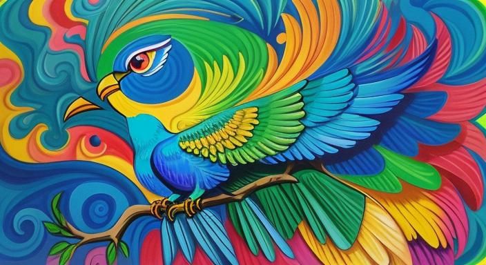 Wingless Bird in Surrealist Style, Inspired by Matisse