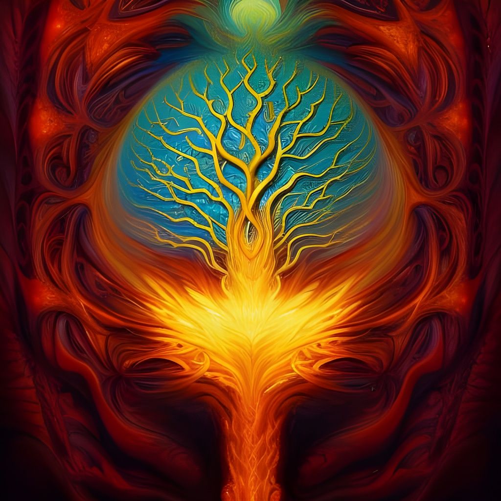 Fiery Tree of Life: Summer Meets Winter